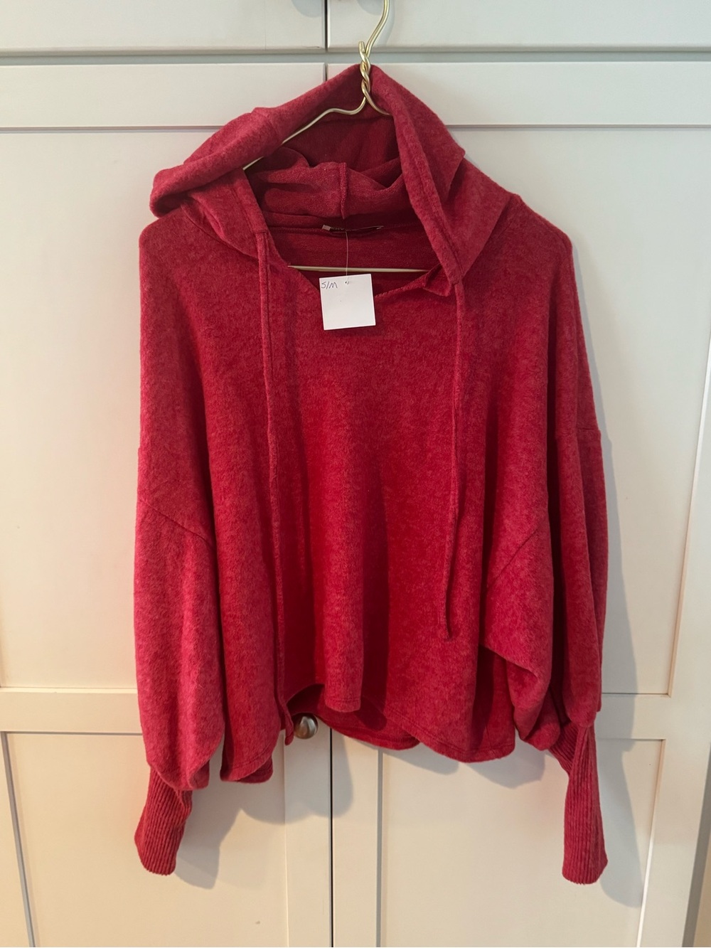 Zenana Outfitters Red Hooded Pullover S/M
